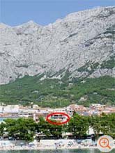 holiday homes in Makarska with a view of the Adriadic Sea - the mark shows our holiday homes